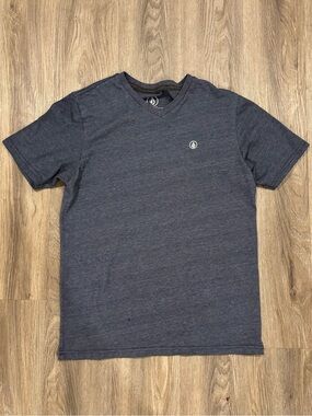 Volcom Men's V-Neck Tee in Charcoal Blue